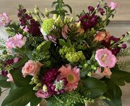 Moederdag > Plukboeket roze + glazen vaas